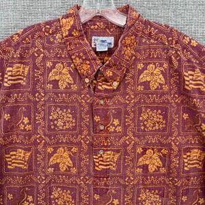 Vtg 90s Reyn Spooner Sz 3XL Lahaina Sailor Red Goose Gold Label Popover Crisp